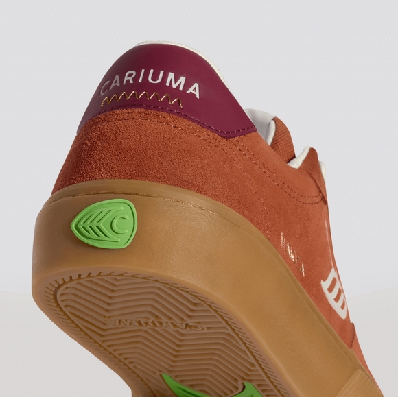 Cariuma Naioca Gum Picante Suede Off-White Logo Ruby Wine Sneaker - Picture 4 of 16